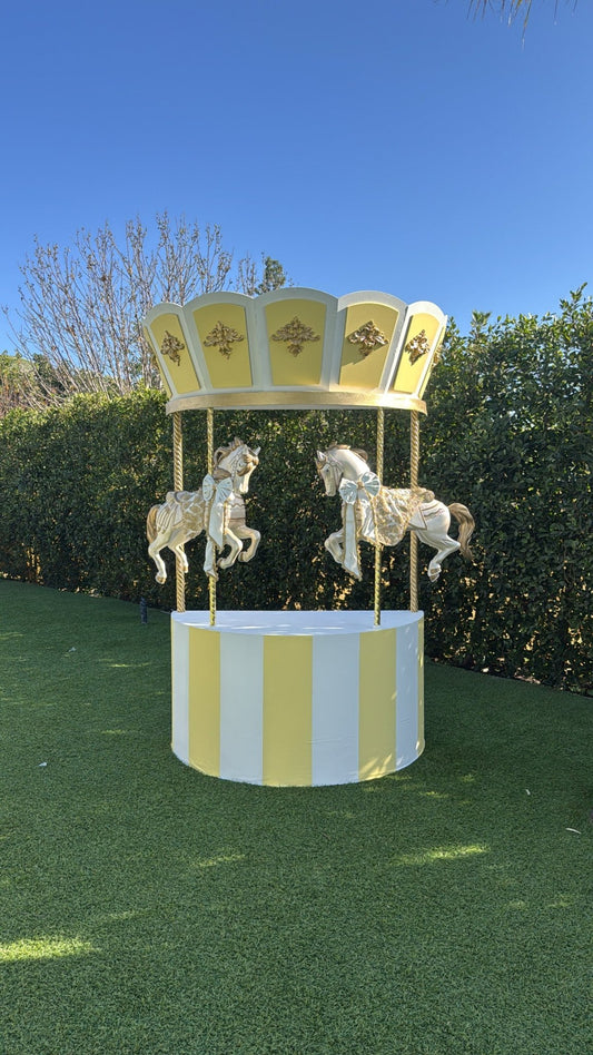 Carousel w/ Horses (Yellow) - Custom Prop Rentals