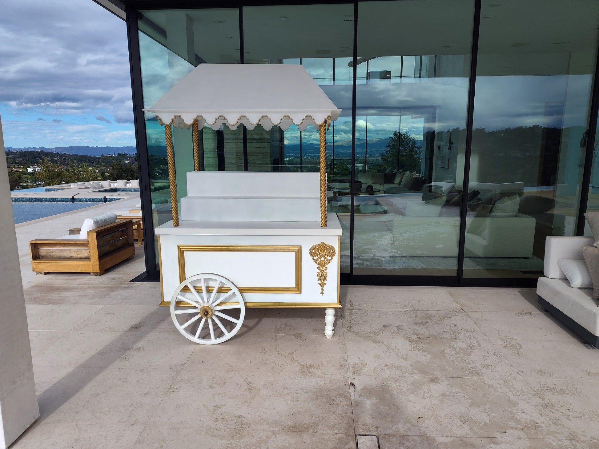 Cart Fancy in White - Custom Prop Rentals