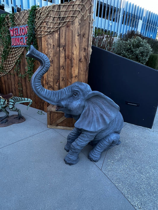 Elephant Sitting no Tusk - Custom Prop Rentals