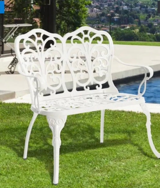 Garden Bench White - Custom Prop Rentals