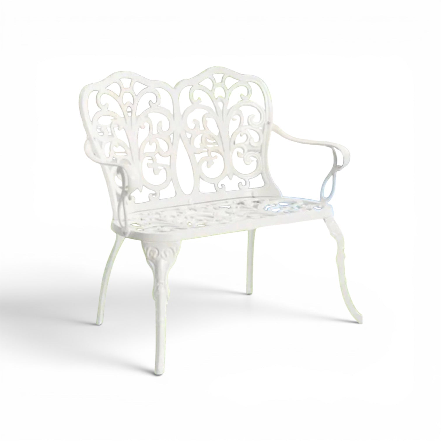 Garden Bench White - Custom Prop Rentals
