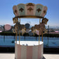 Gender Reveal Carousel w/ Horses (Pink & Blue) - Custom Prop Rentals