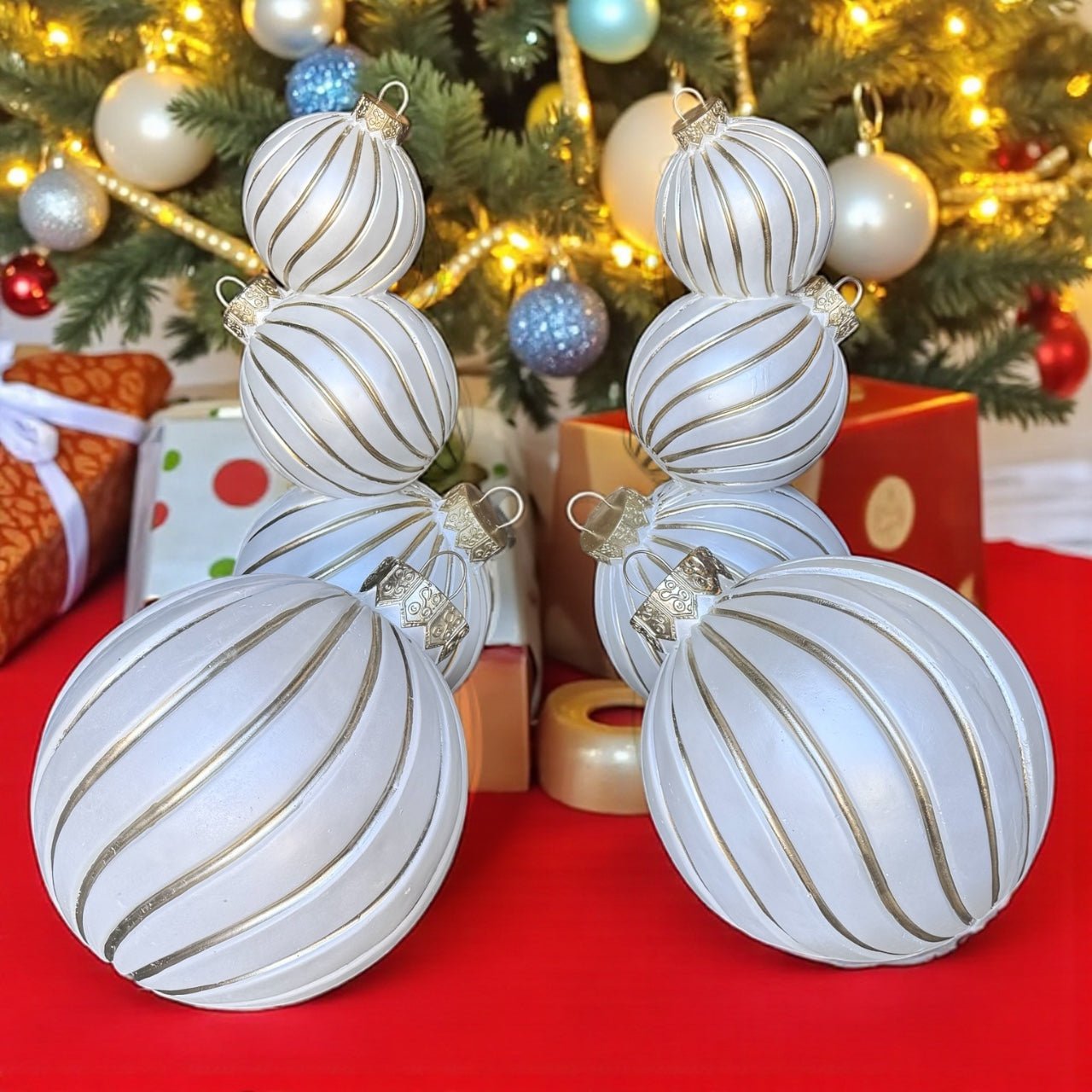 Gold and White Ornament Package - Custom Prop Rentals