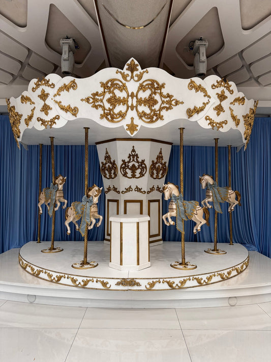 Grand Carousel Blue - Custom Prop Rentals