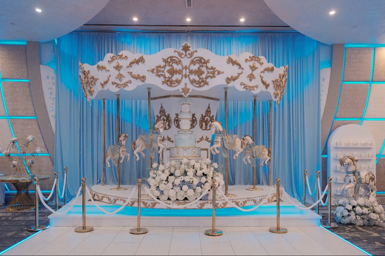 Grand Carousel Blue - Custom Prop Rentals