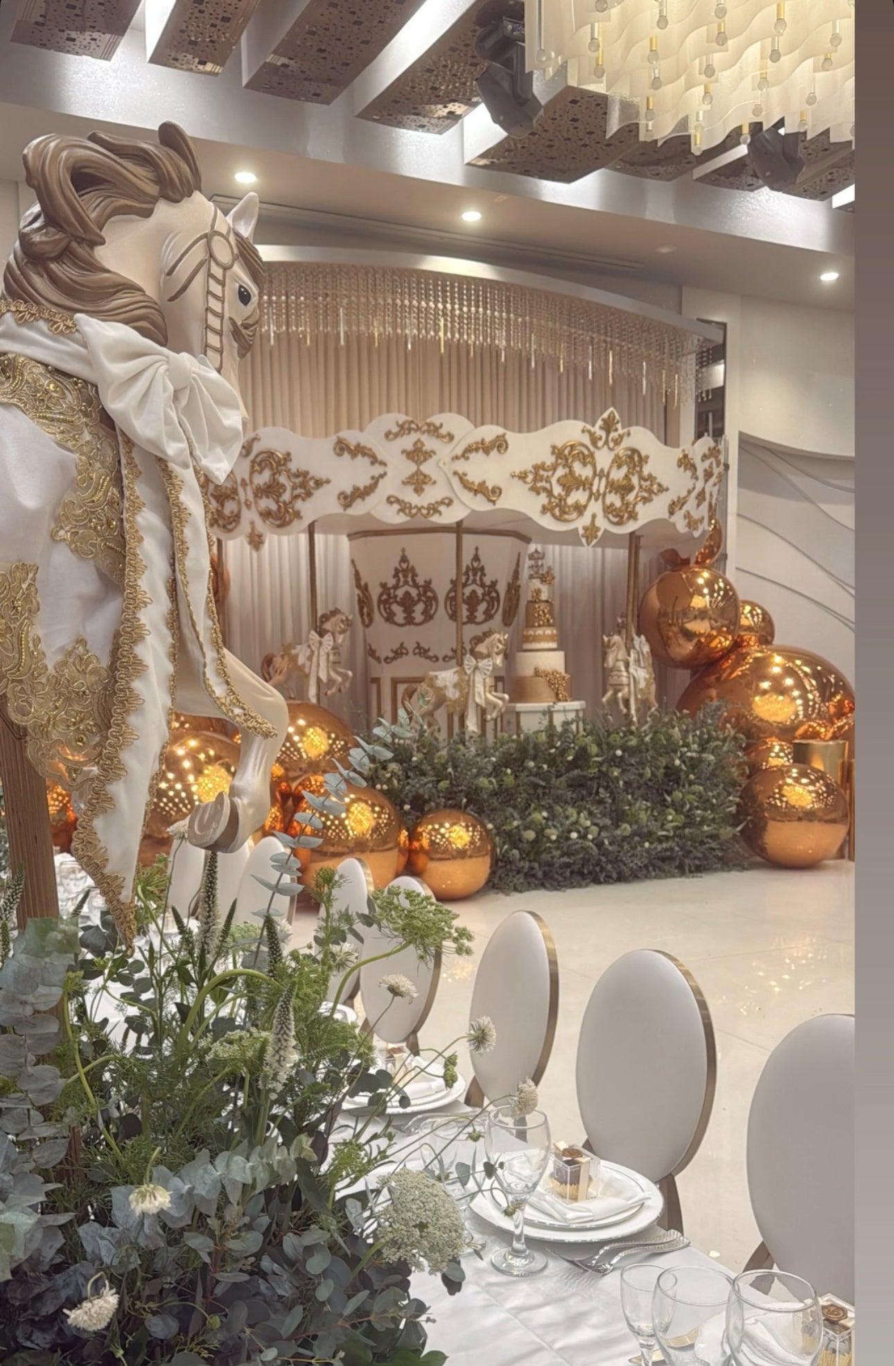 Grand Carousel White & Gold - Custom Prop Rentals