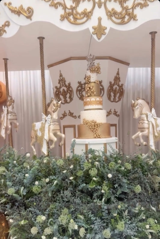 Grand Carousel White & Gold - Custom Prop Rentals