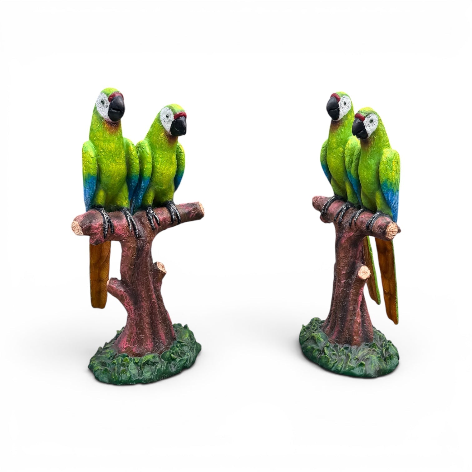 Green Macaw Lover Parrot on Branch - Custom Prop Rentals