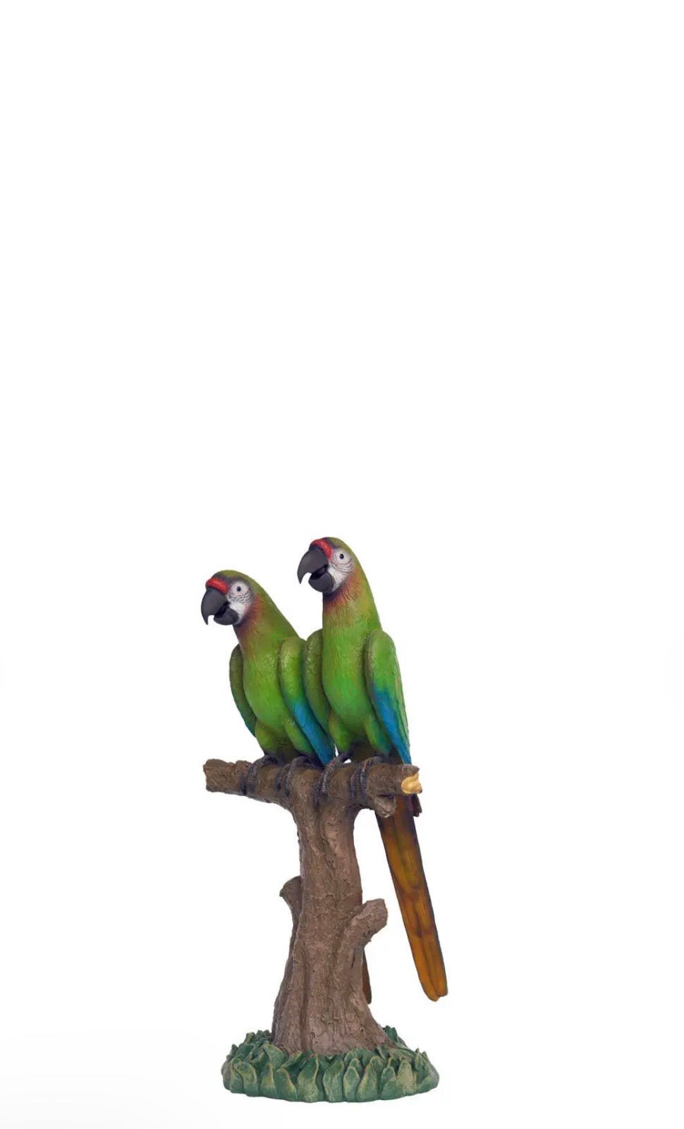 Green Macaw Lover Parrot on Branch - Custom Prop Rentals