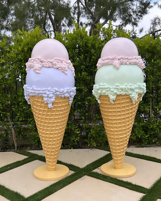 Ice Cream Double Scoop 6ft Pastel Lavender/Pink - Custom Prop Rentals