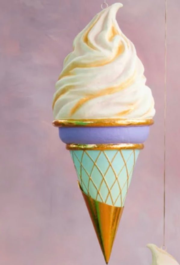 Ice Cream Hanging Turquoise & Lavender 27” - Custom Prop Rentals