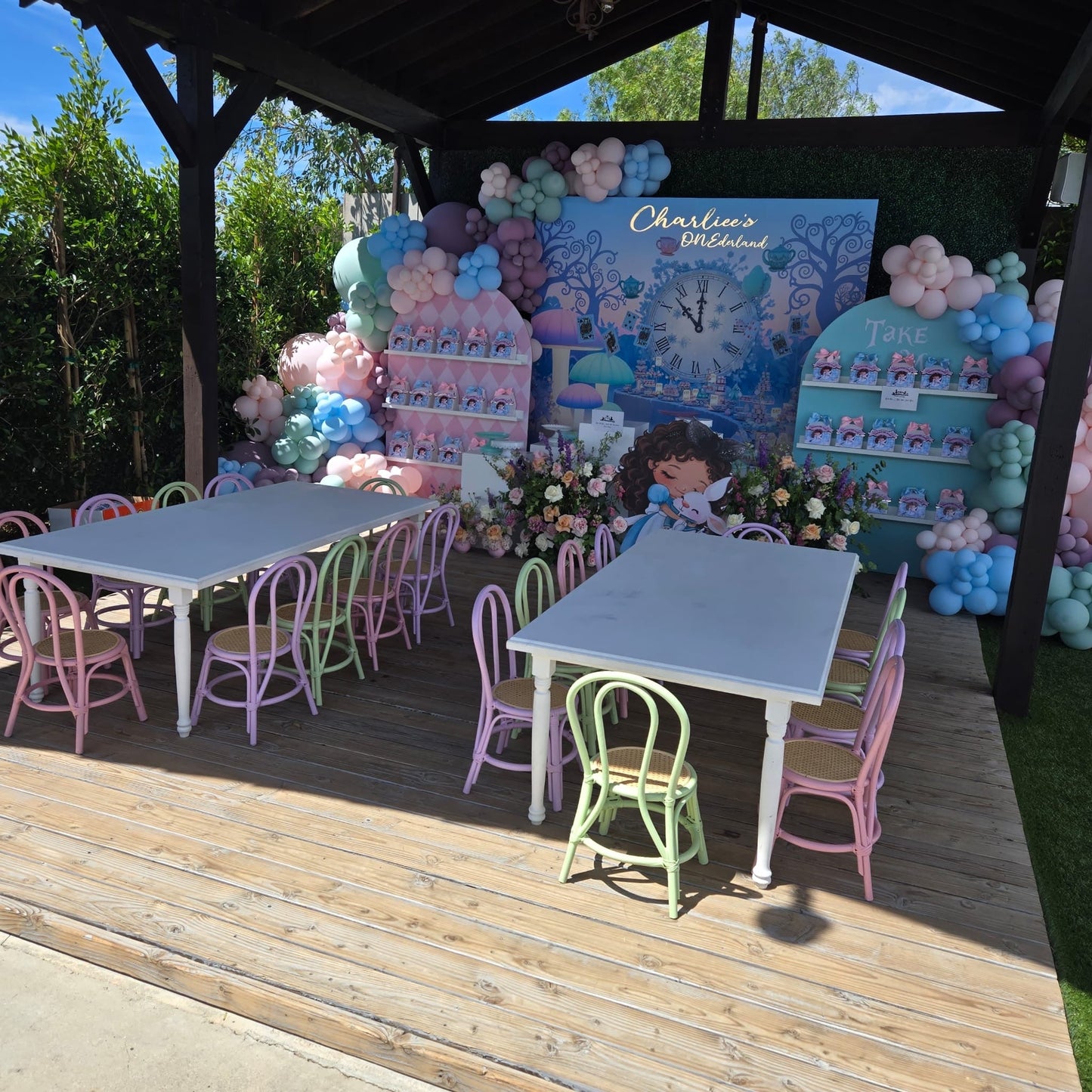 Kid Rattan Bend Back Blue - Custom Prop Rentals