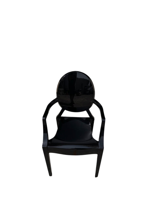 Kids Ghost Chair with arm rest Black - Custom Prop Rentals