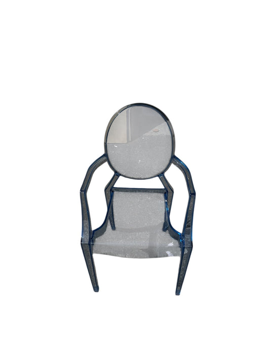 Kids Ghost Chair with arm rest Blue - Custom Prop Rentals