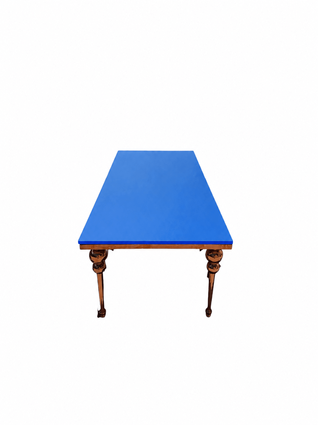 Kids Gold Rectangular Table Blue - Custom Prop Rentals