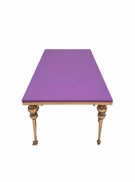 Kids Gold Rectangular Table Lavender - Custom Prop Rentals