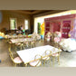 Kids Gold Rectangular Table White - Custom Prop Rentals