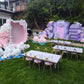 Kids Gold Rectangular Table White - Custom Prop Rentals