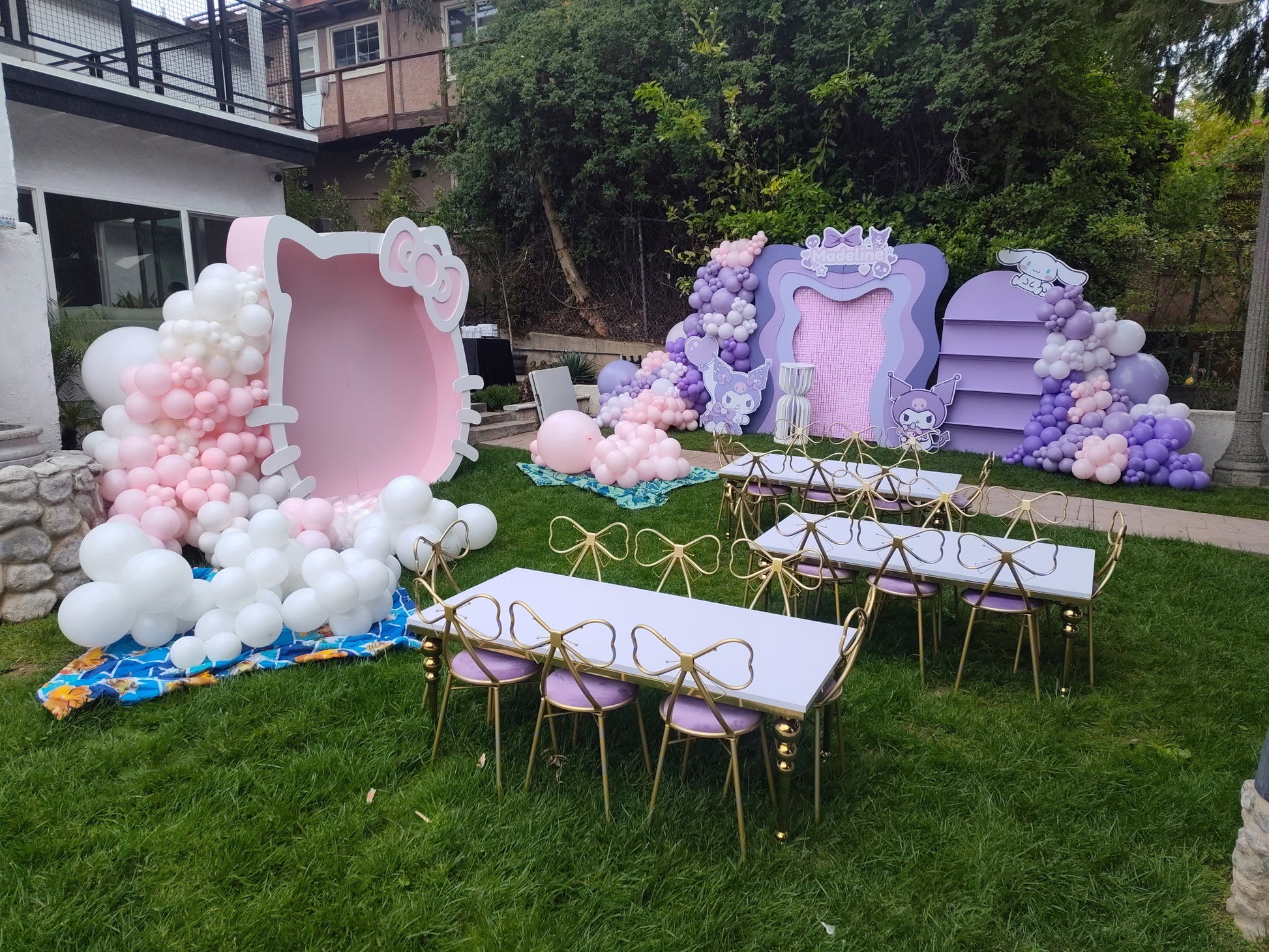 Kids Gold Rectangular Table White - Custom Prop Rentals