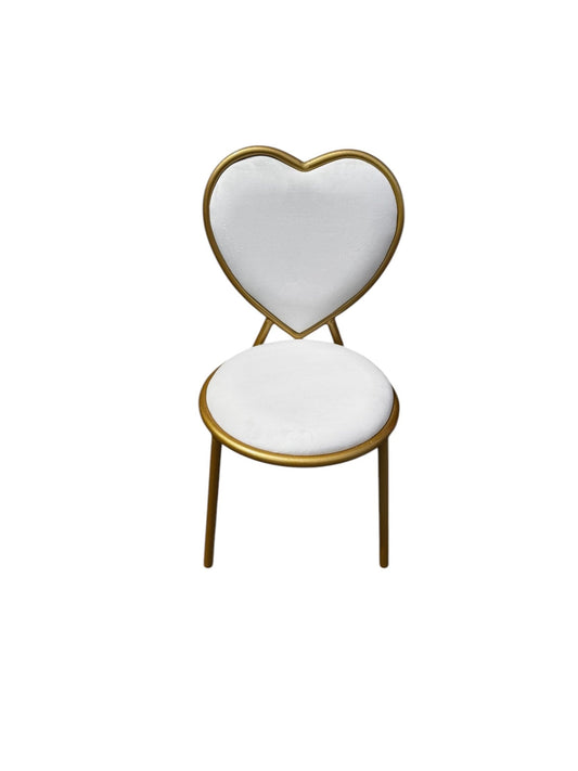 Kids Heart Chair White - Custom Prop Rentals