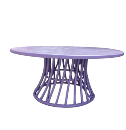 Kids Rattan Round Table Lavender - Custom Prop Rentals