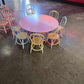 Kids Rattan Round Table Pink - Custom Prop Rentals