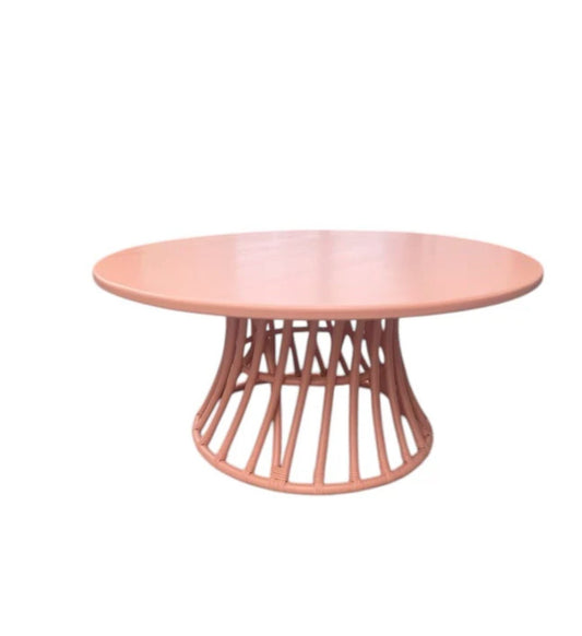 Kids Rattan Round Table Pink - Custom Prop Rentals