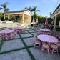 Kids Rattan Round Table Pink - Custom Prop Rentals