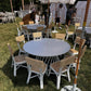 Kids Rattan Round Table White - Custom Prop Rentals