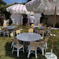 Kids Rattan Round Table White - Custom Prop Rentals