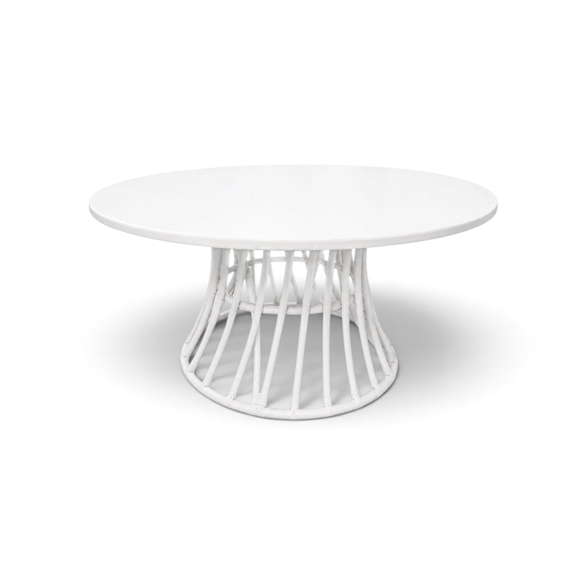 Kids Rattan Round Table White - Custom Prop Rentals