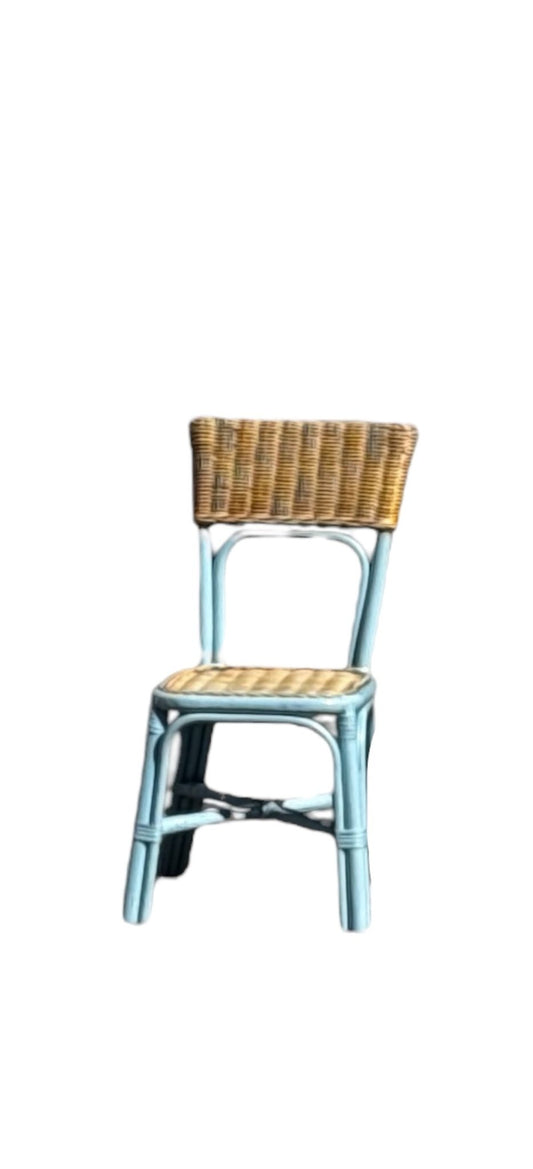 Kids Rattan Square Back Blue - Custom Prop Rentals