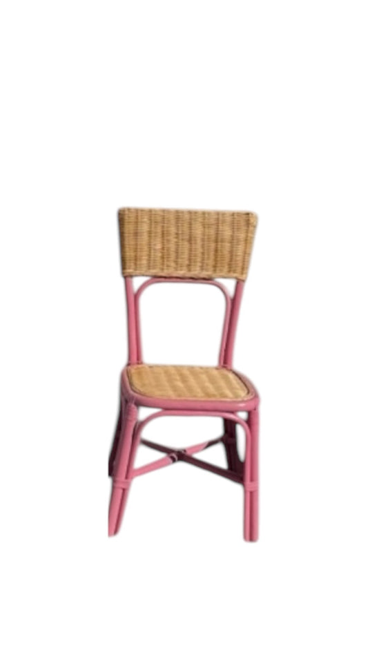 Kids Rattan Square Back Pink - Custom Prop Rentals