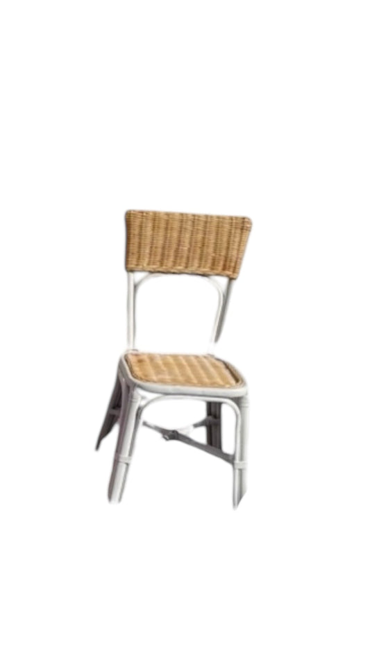 Kids Rattan Square Back White - Custom Prop Rentals