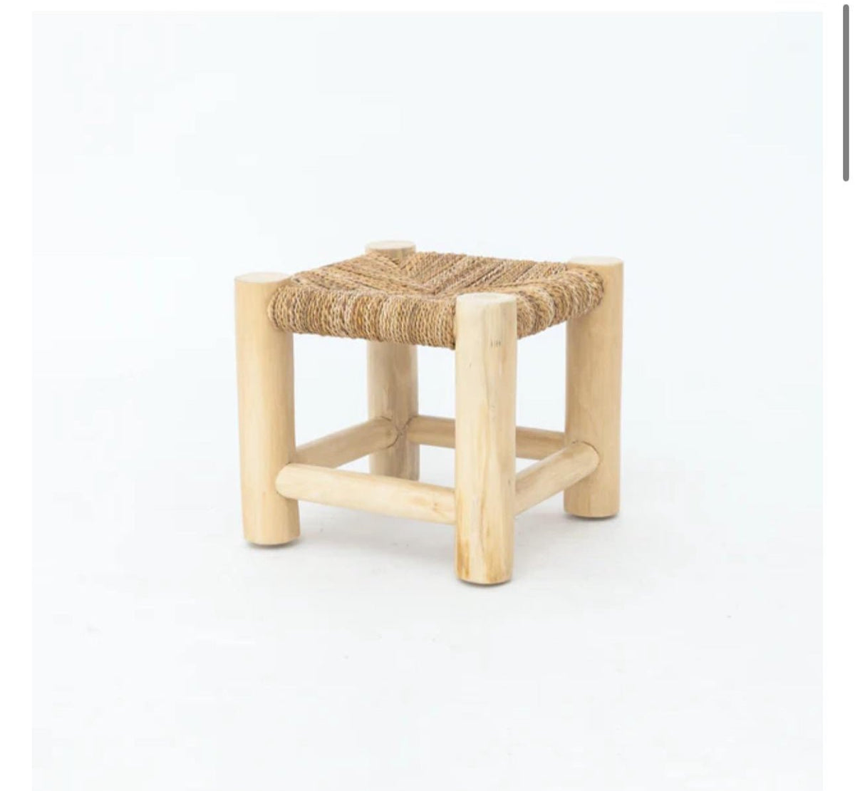 Kids Rattan Square Stool - Custom Prop Rentals