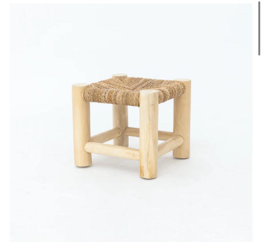 Kids Rattan Square Stool - Custom Prop Rentals