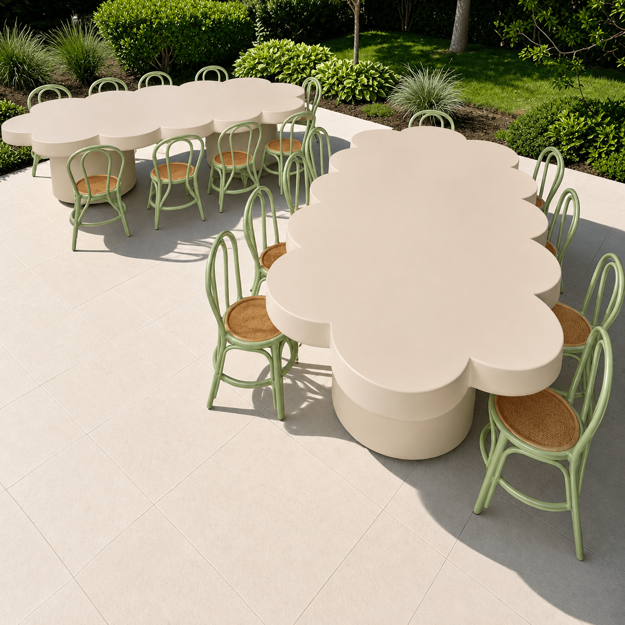 Kids Scallop Table White - Custom Prop Rentals