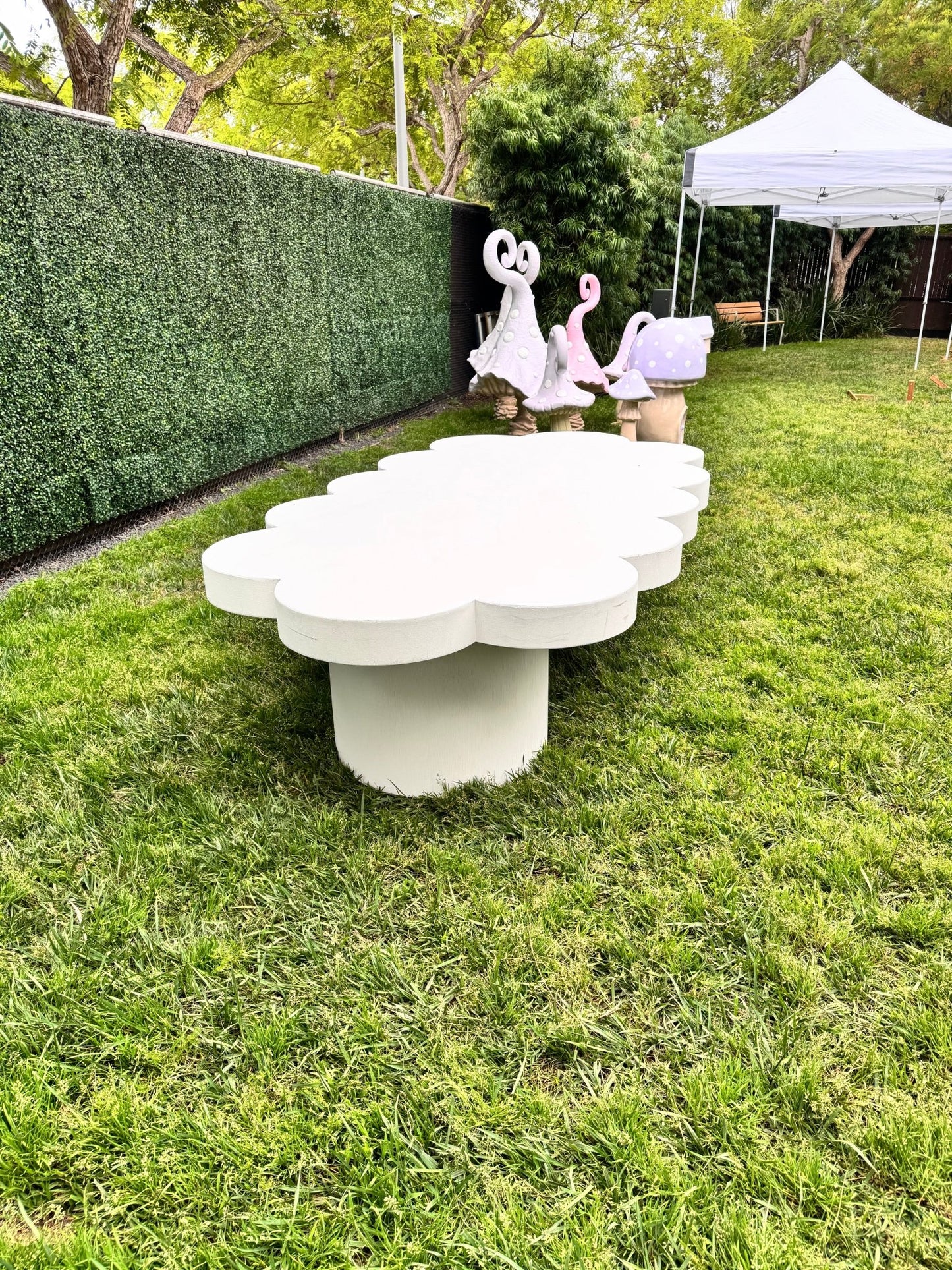 Kids Scallop Table White - Custom Prop Rentals