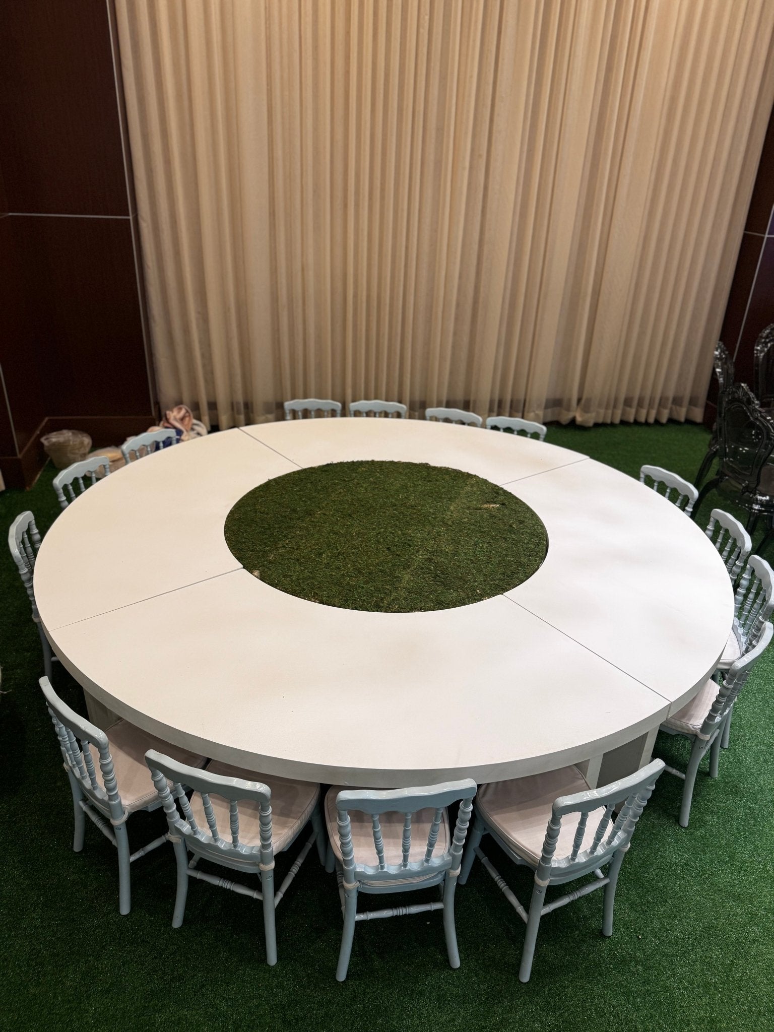 Kids Wave Table Round with Moss - Custom Prop Rentals