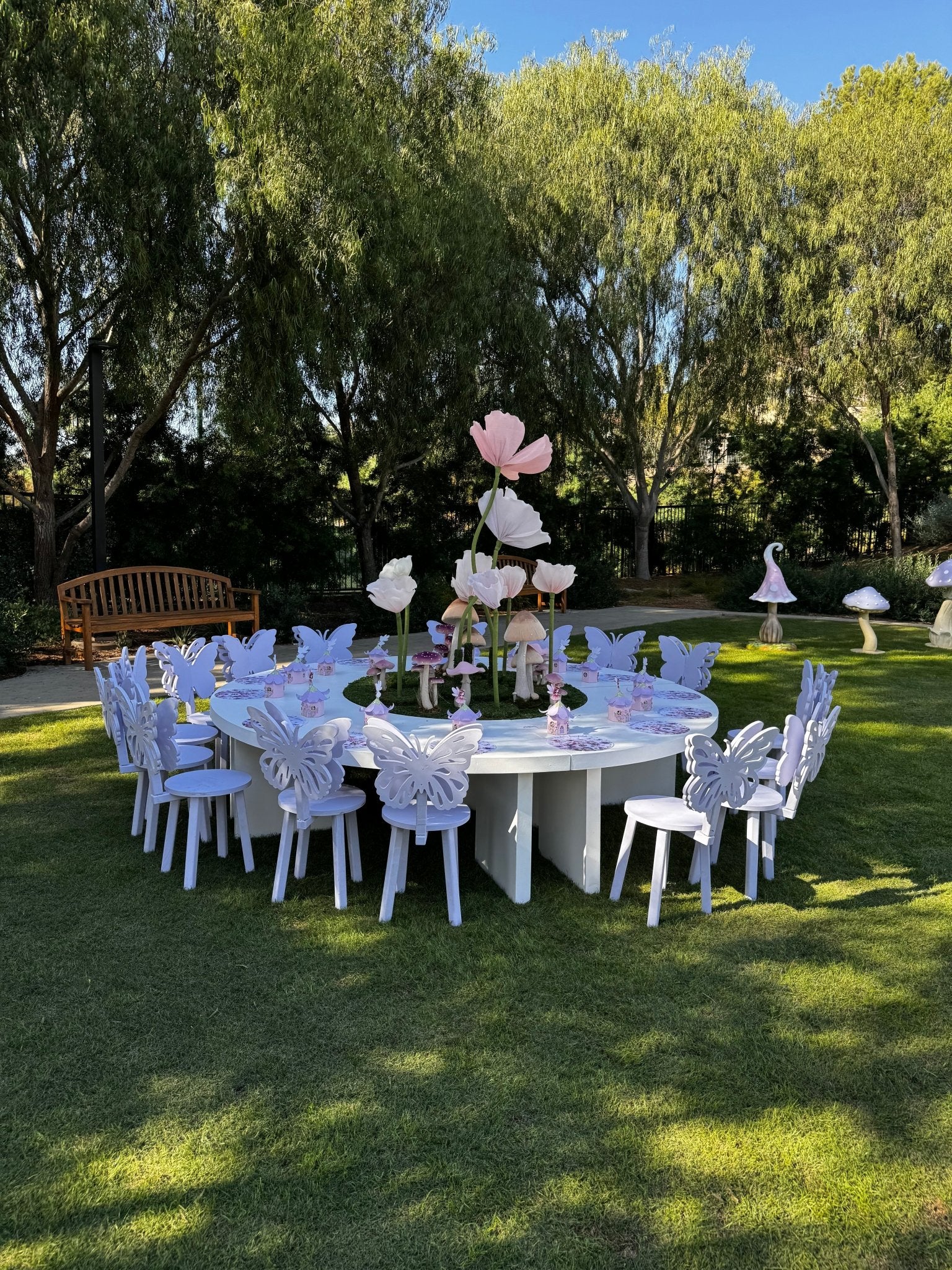 Kids Wave Table Round with Moss - Custom Prop Rentals