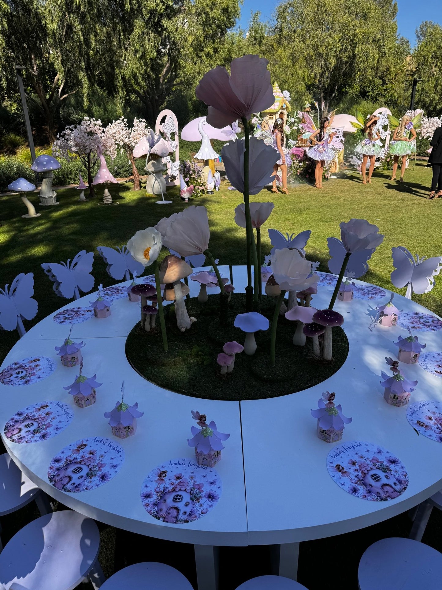 Kids Wave Table Round with Moss - Custom Prop Rentals