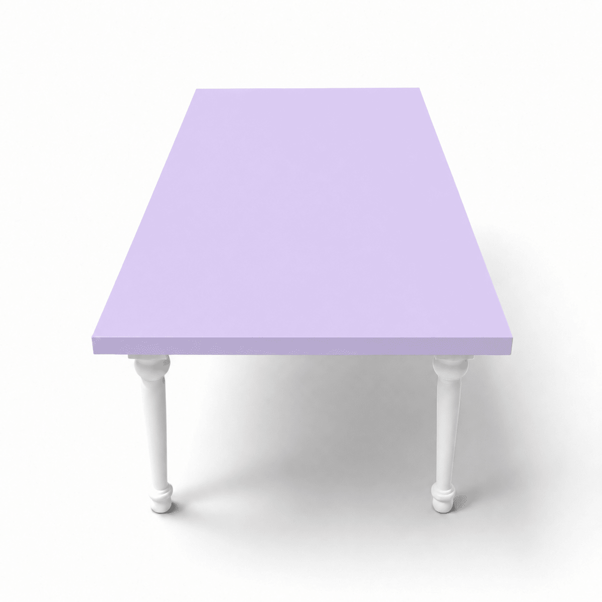 Kids White Rectangular Table Lavender - Custom Prop Rentals