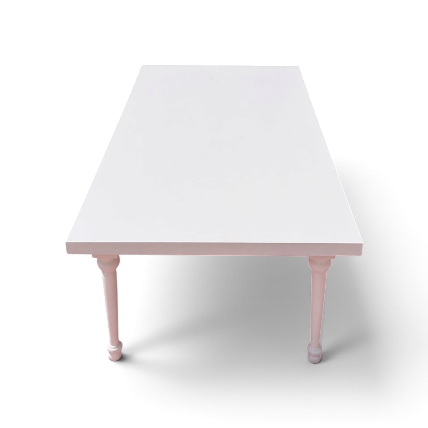 Kids White Rectangular Table Pink - Custom Prop Rentals
