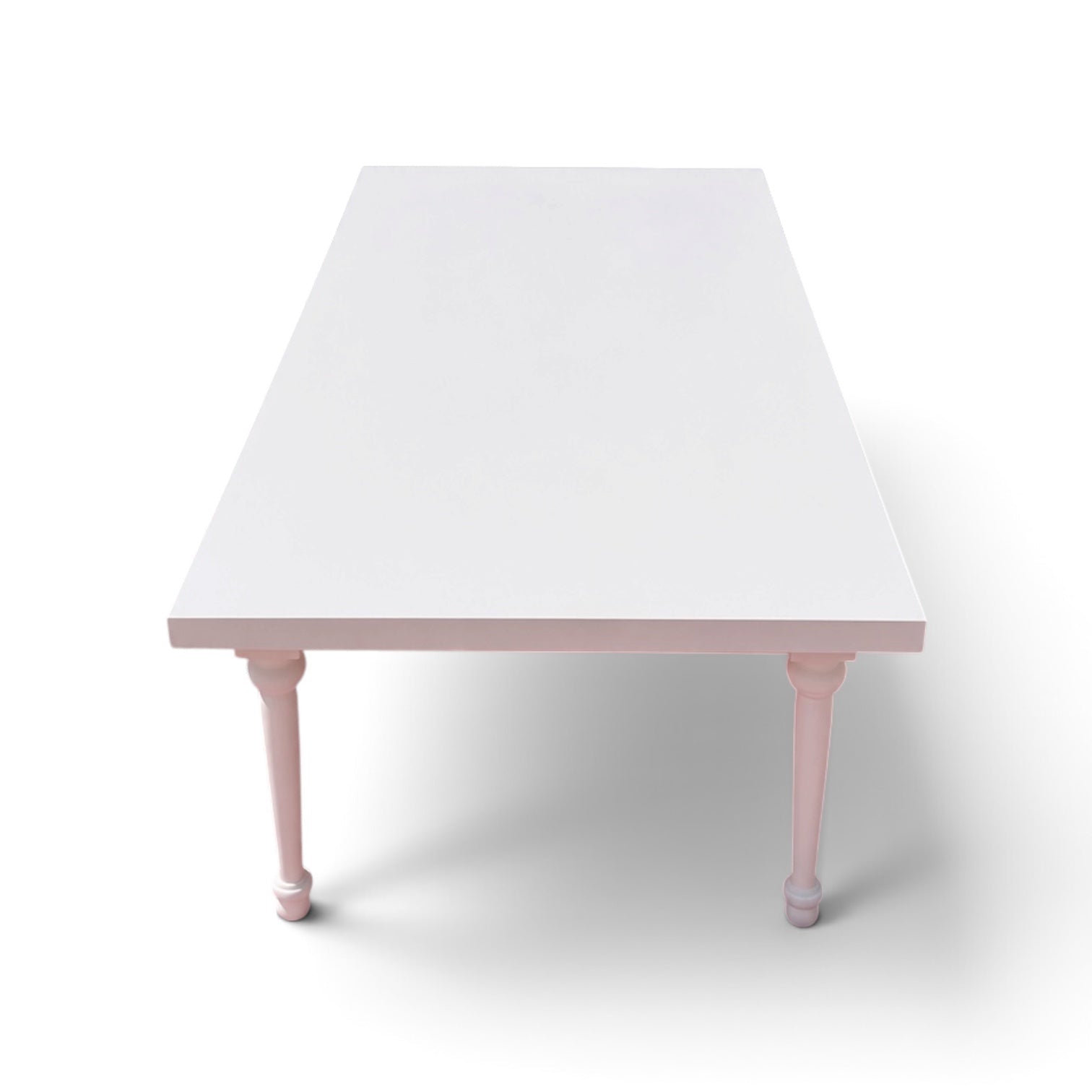 Kids White Rectangular Table Pink - Custom Prop Rentals