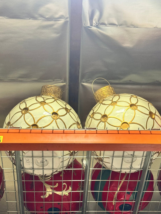 Large Gold and White Ornament - Custom Prop Rentals