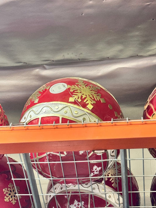 Large Red and White Ornament 1 - Custom Prop Rentals