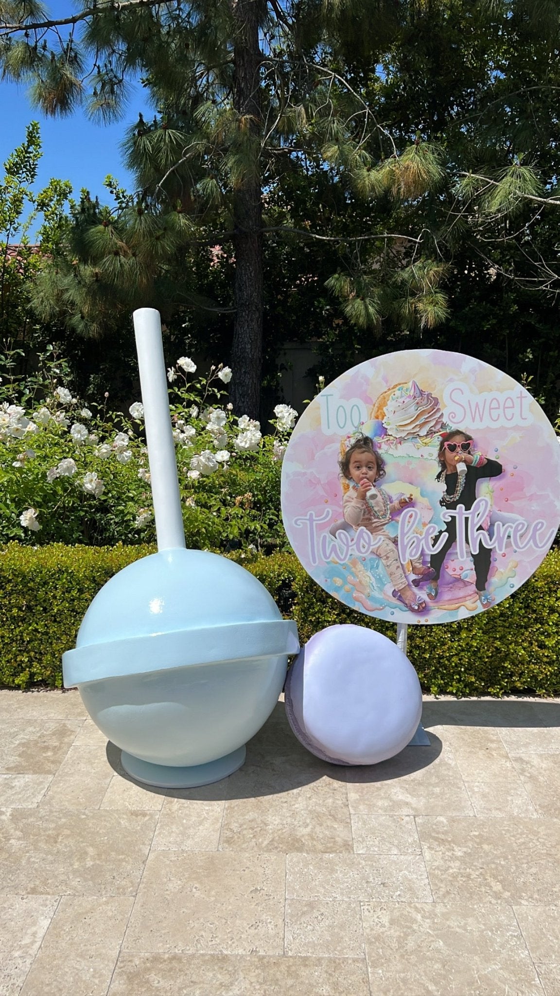 Lollipop Upside Down Pastel Blue 5ft - Custom Prop Rentals