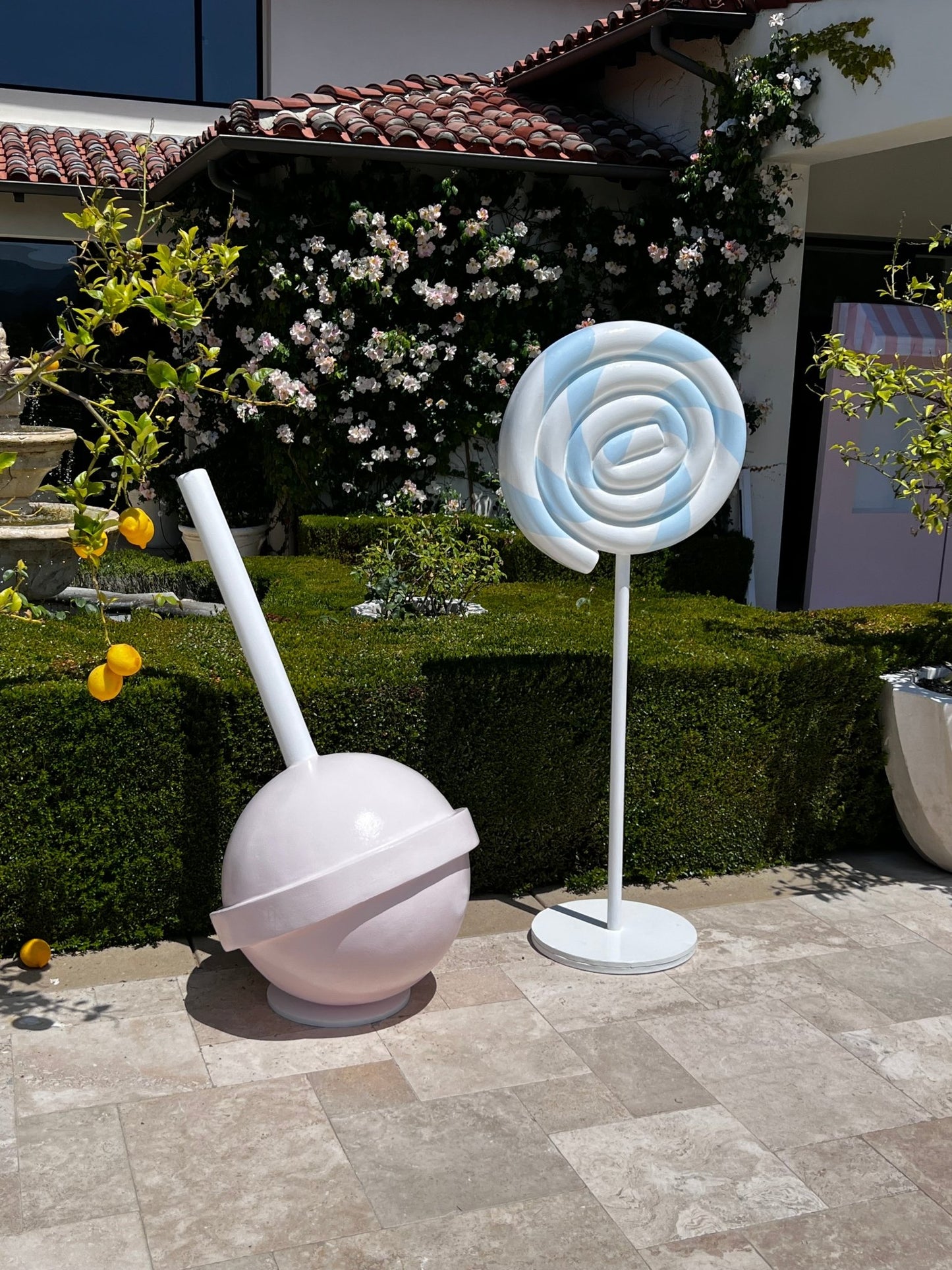 Lollipop Upside Down Pastel Pink 5ft - Custom Prop Rentals