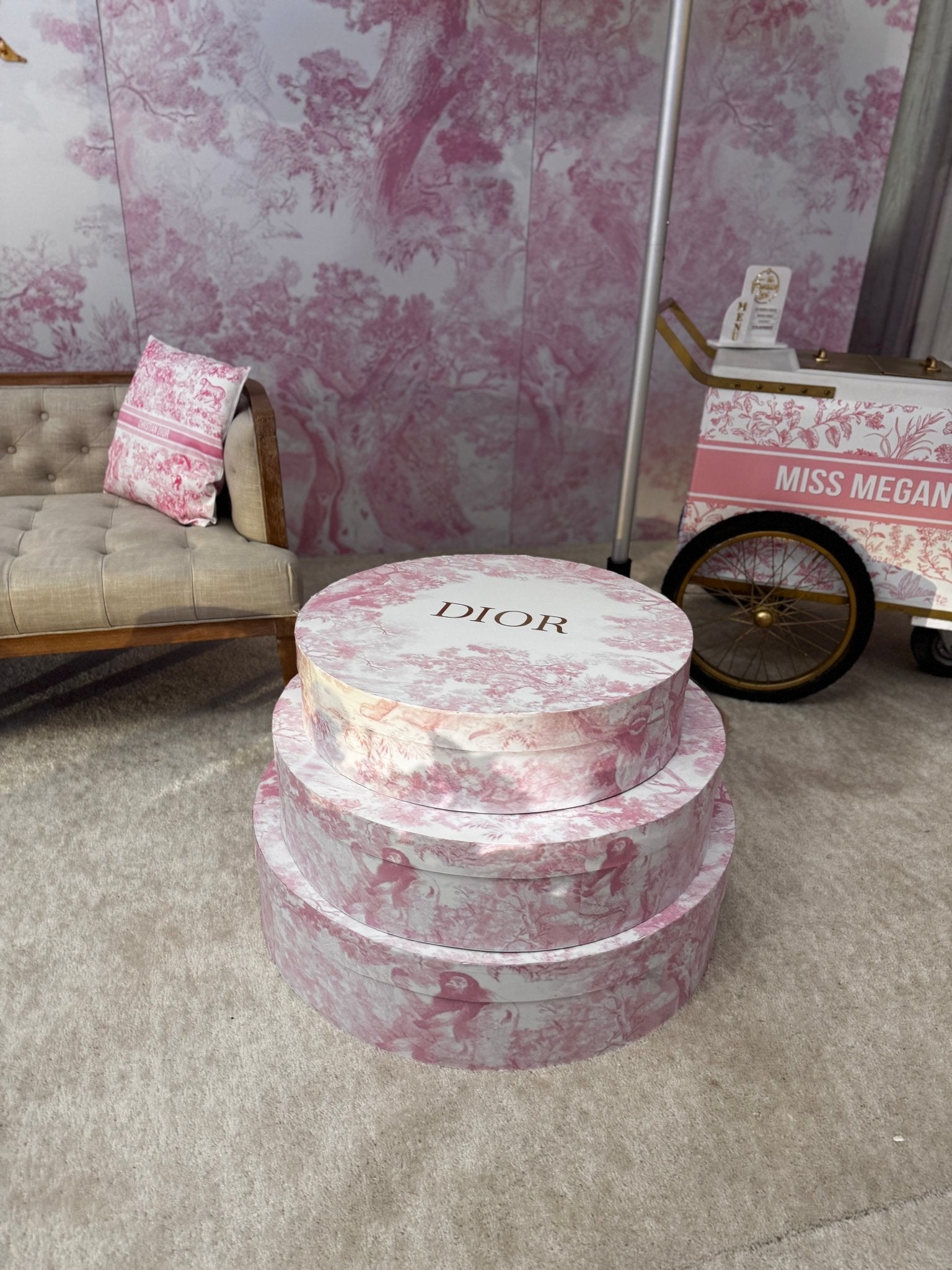 Miss Dior Hat Box Combo - Custom Prop Rentals
