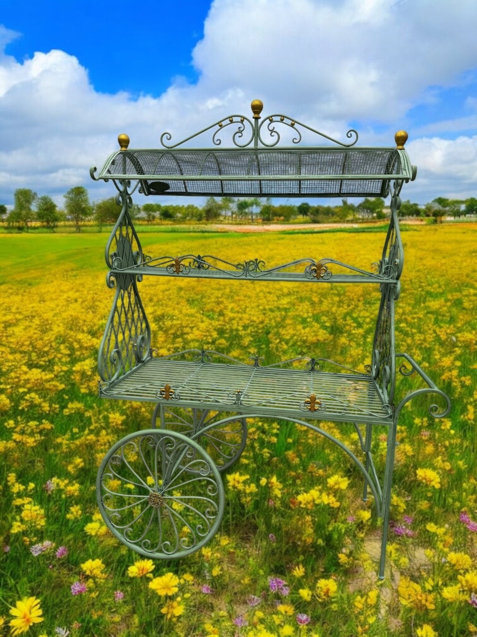 Multi Level Cart Mint Green - Custom Prop Rentals